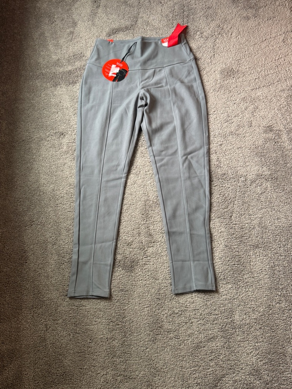 Maze Collection Ponte Pants Gray Slim Fit Stretch Pull On Workwear NWT